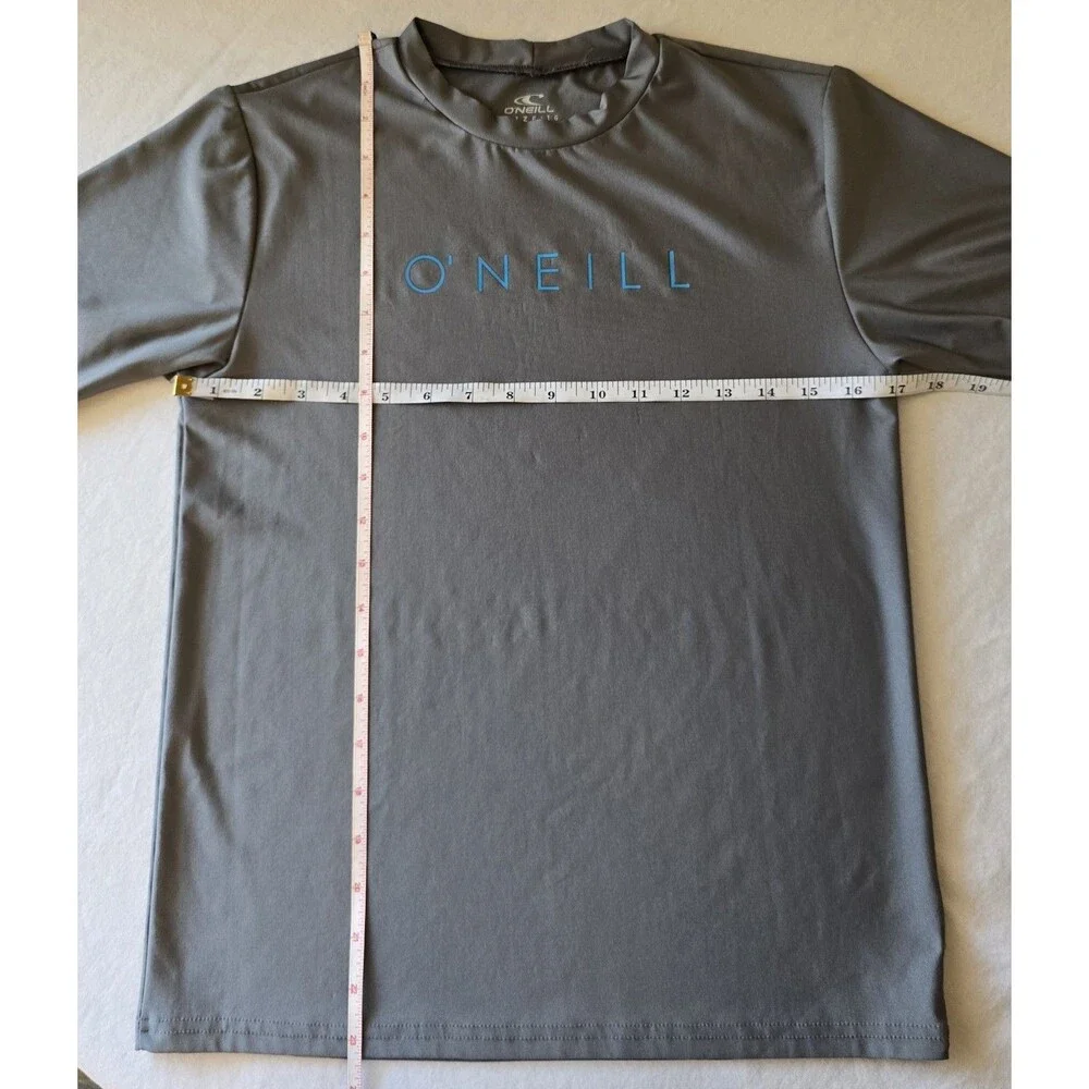 O'Neill Rash Guard Sun Surf Shirt Youth 16 Gray UPF 50+ Slim Fit Coastal Beach